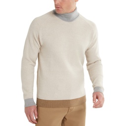 Mens Two-Tone Fold Over Turtleneck Sweater