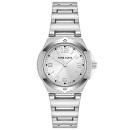 Womens Quartz Silver-Tone Alloy Bracelet Watch 29mm