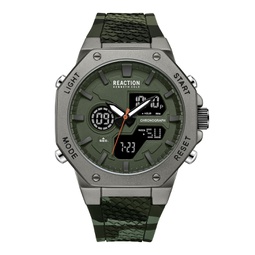 Mens Analog Digital Green Silicone Watch 46mm