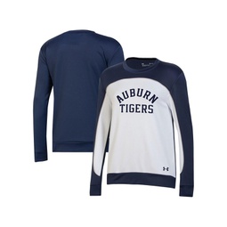 Womens Navy White Auburn Tigers Colorblock Pullover Sweatshirt