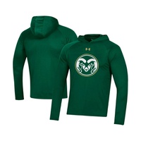Mens Green Colorado State Rams School Logo Raglan Long Sleeve Hoodie Performance T-shirt