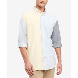 Mens Regular-Fit Colorblocked Oxford Shirt
