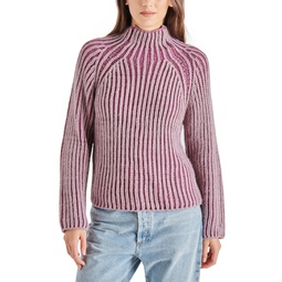 Womens Terra Dusty Two-Tone Mock-Neck Sweater