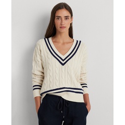 Petite Cable-Knit Cricket Sweater