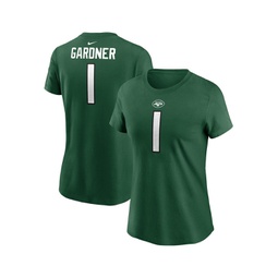 Womens Sauce Gardner Green New York Jets Player Name and Number T-shirt