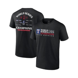 Mens Black Texas Rangers 2023 World Series Champions Milestone Schedule T-shirt