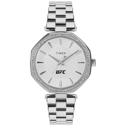 UFC Womens Jewel Analog Silver-Tone Stainless Steel Watch 36mm