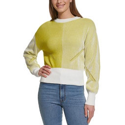 Womens Crewneck Transfer Ribbed Sweater