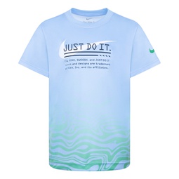 Toddler Boys Just Do It Text Waves Short Sleeves T-shirt