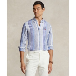 Mens Classic-Fit Striped Linen Shirt