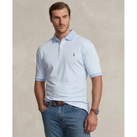Mens Big & Tall Striped Soft Cotton Polo Shirt