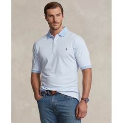 Mens Big & Tall Striped Soft Cotton Polo Shirt