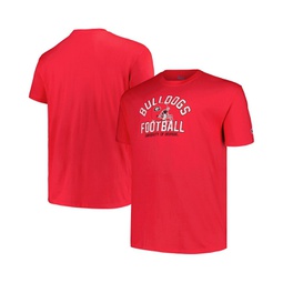 Mens Red Distressed Georgia Bulldogs Big and Tall Football Helmet T-shirt