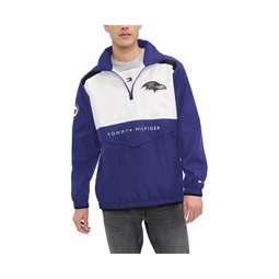 Mens Purple White Baltimore Ravens Carter Half-Zip Hooded Top