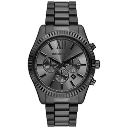 Mens Lexington Chronograph Black Ion Plated Stainless Steel Watch 44mm