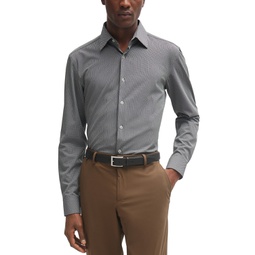 Mens Structured Performance-Stretch Slim-Fit Shirt