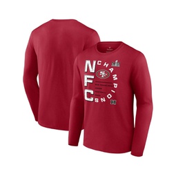 Mens Scarlet San Francisco 49ers 2023 NFC Champions Right Side Draw Long Sleeve T-shirt