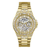 Mens Analog Gold-Tone Stainless Steel Watch 44mm