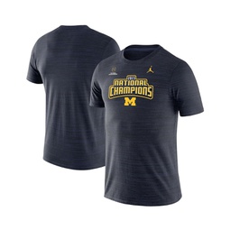 Mens Brand Navy Michigan Wolverines College Football Playoff 2023 National Champions Velocity Legend Performance T-shirt