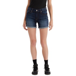 Womens Mid Rise Mid-Length Stretch Shorts