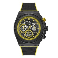 Mens Multi-Function Black Nylon Silicone Watch 47mm