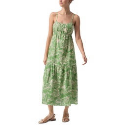 Womens Printed Dropped-Seam Maxi Dress