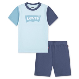 Toddler & Little Boys Logo Colorblock Knit Shorts Set