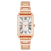 Womens Quartz Rose Gold-Tone Alloy Bracelet Watch 21mm