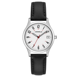 Womens Black Leather Strap Watch 30mm