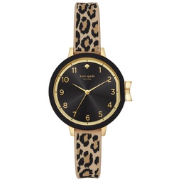 Womens Park Row Leopard Print Silicone Strap 34mm
