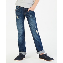 Little Boys Distressed Straight-Fit Jeans