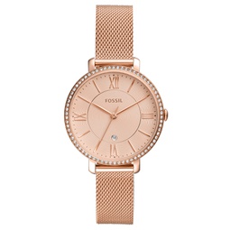 Womens Jacqueline Rose Gold-Tone Stainless Steel Mesh Bracelet Watch 36mm