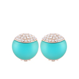 Frosted Lucite Button Clip Earring
