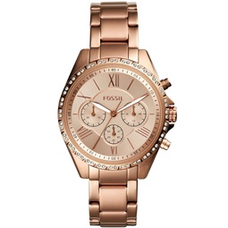 Womens Modern Courier Chronograph Rose Gold Stainless Steel Watch 40mm