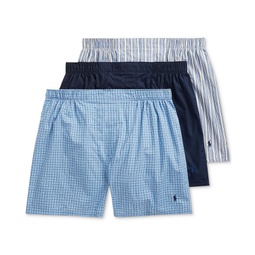 Mens 3-Pack Big & Tall Woven Boxers