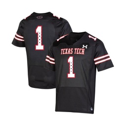 Mens Number 1 Black Texas Tech Red Raiders Throwback Special Game Jersey