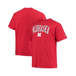 Mens Scarlet Nebraska Huskers Big and Tall Arch Over Wordmark T-shirt