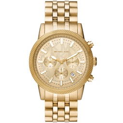 Mens Hutton Chronograph Gold-Tone Stainless Steel Bracelet Watch 43mm
