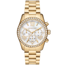 Womens Lexington Lux Chronograph Gold-Tone Stainless Steel Bracelet Watch 38mm