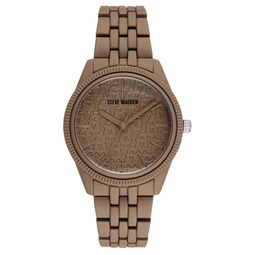 Womens Matte Brown Rubberized Link Band Watch 36mm