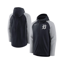 Mens Navy Gray Detroit Tigers Authentic Collection Performance Raglan Full-Zip Hoodie
