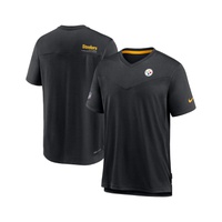 Mens Black Pittsburgh Steelers 2022 Sideline Coach Chevron Lock Up Performance V-Neck T-shirt
