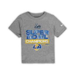 Toddler Boys and Girls Heathered Gray Los Angeles Rams Super Bowl LVI Champs Trophy T-shirt