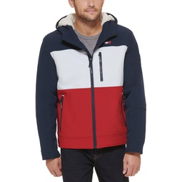 Mens Sherpa-Lined Softshell Hooded Jacket