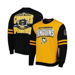 Mens Gold Black Pittsburgh Penguins 1992 Stanley Cup Champions Pullover Sweatshirt
