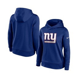 Womens Royal New York Giants Performance Pullover Hoodie