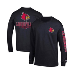 Mens Black Louisville Cardinals Team Stack Long Sleeve T-shirt