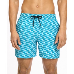 Mens 5 Geometric-Print Swim Shorts