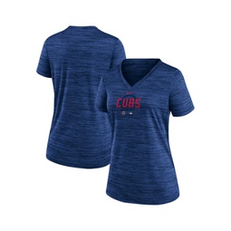 Womens Royal Chicago Cubs Authentic Collection Velocity Practice Performance V-Neck T-shirt