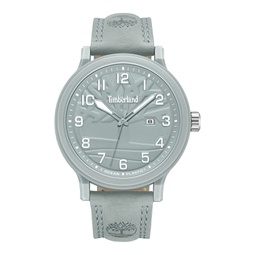 Mens Quartz Driscoll Plastic Gray Genuine Leather Watch 46mm
